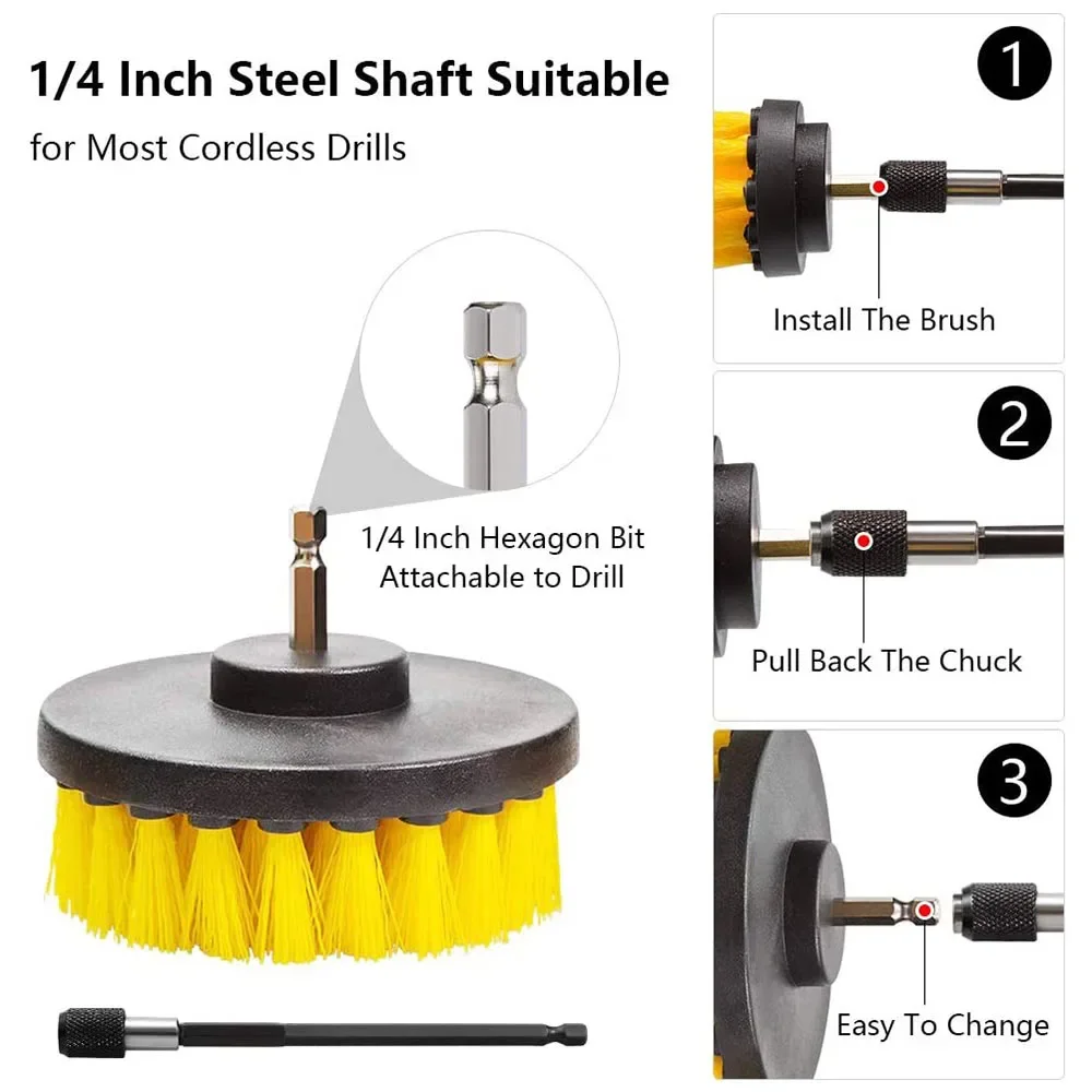 Drill Brush Attachment Set Pow - огляд і ціна Power Tools Windows