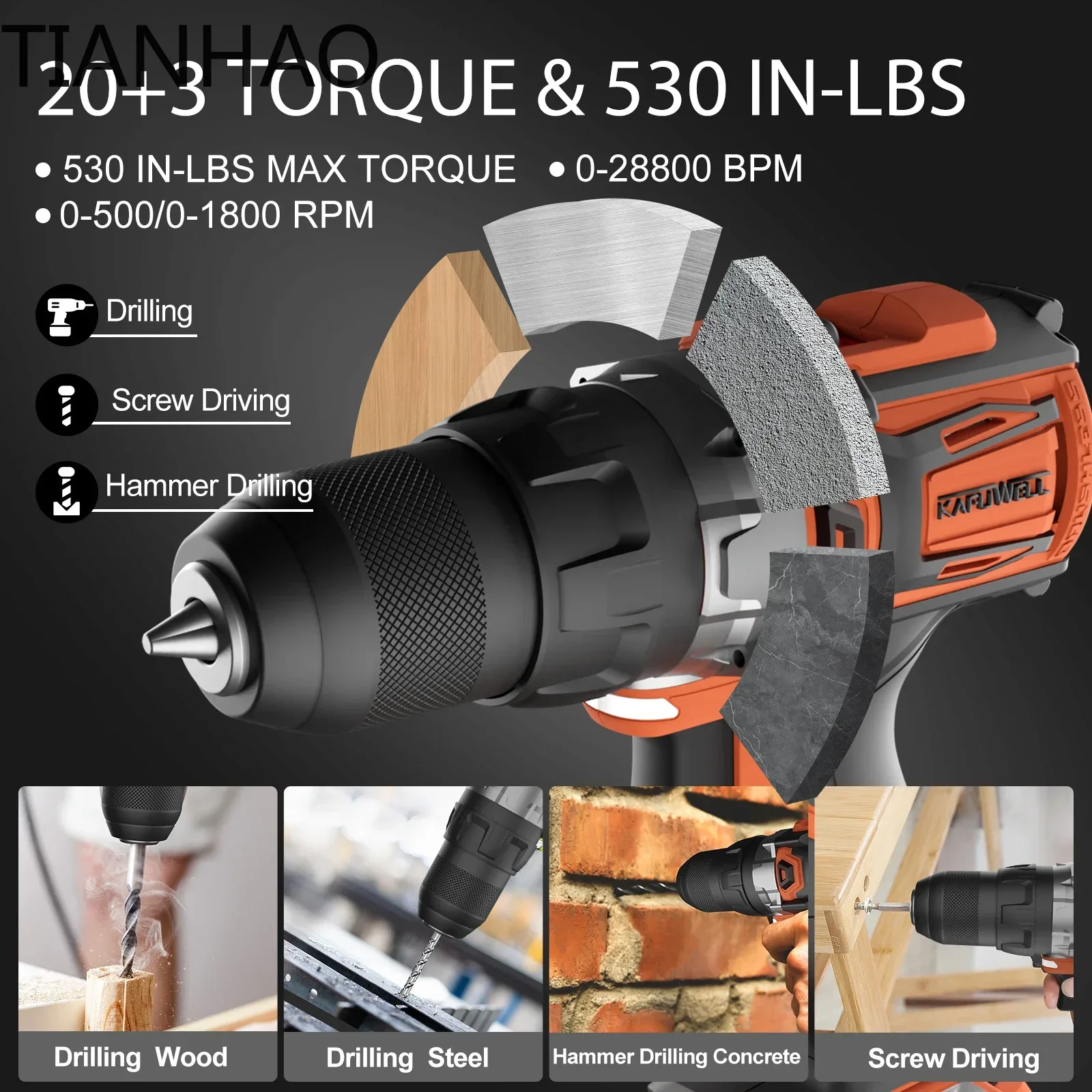 KAFUWELL PA4500 72H 20V Cordle - огляд і ціна Combo Power Tools